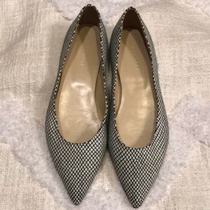 Halston Heritage Valerie Snake-Embossed Flats